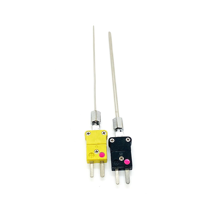 Termopar tipo tapón en miniatura asegurado mediante un accesorio de compresión o abrazadera